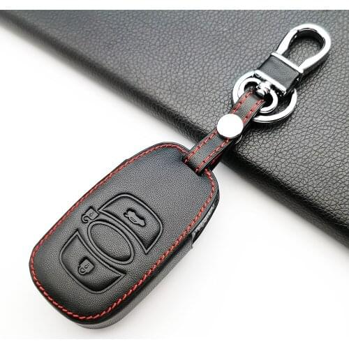 High Quality Genuine Leather Car Key Cover Case Style Chain Ring For Subaru BRZ XV Forester Legacy Outback Protective Shell