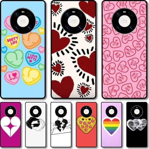 Heart shapes Phone Case For Huawei mate 40 30 10 20 40 8 9 Lite Z Pro RS black cell shell