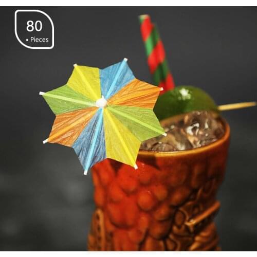 Colour Small Paper Umbrella Bar Party Cocktail Pick Ornament Wine Label Cake Compote Fruits Smoothies DIY Decoration Accessories