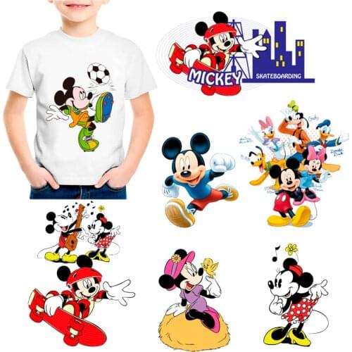 Mickey Minnie clothing Clothing patch Iron transfer vinyl Heat transfer On clothes Thermal stickers Kids clothes appliques