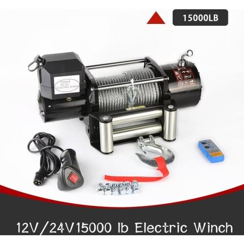 12/24V 15000LB electric winch portable electric winch wire rope electric winch truck-mounted crane electric winch