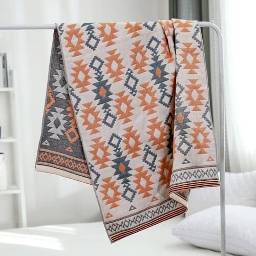 Geometric Cotton Household Water-Absorbing Wrap Extra-large Beach Swimming Bath Towel for Fitness Camping Rugs