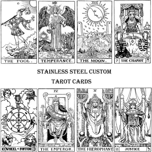 Dawapara Personalized Custom Tarot Card Pendant Necklace The Major Arcana Stainless Steel Talisman Amulet Necklace