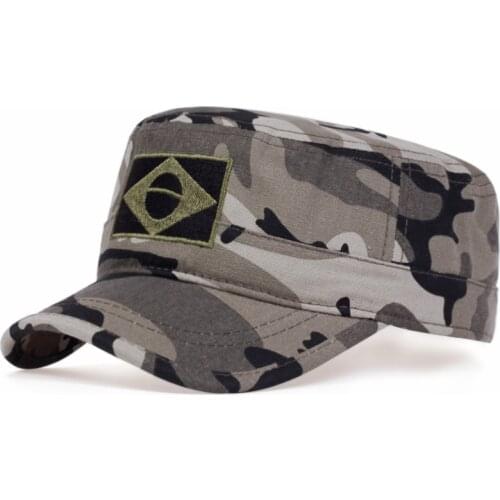 Brazilian Flag Embroidered baseball cap Men Military Flat caps Cotton Hip Hop Military caps Unisex Snapback hat sun hats gorras