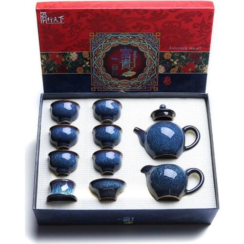 Ceramic Chinese Tea Cup Set Modern Porcelain Luxury Teapot Strainer Kung Fu Tea Set Living Room Tetera Household Products DG50TS