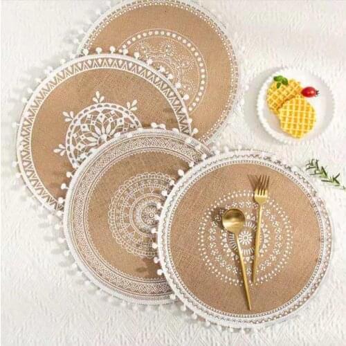 Tableware Mat Compact Great Photo Prop Decoration Placemat Heat Insulation Vintage Style for Pot