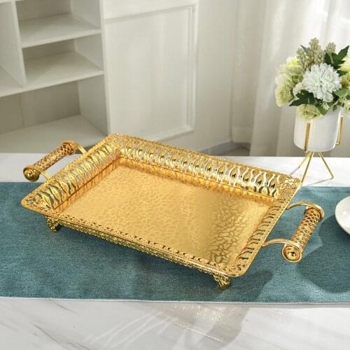 Tray For Tea Set Fruit Plate Livingroom Hotel Tea Table Useful Rectangle Saucer Receiving Disk Fruit Plate Luxury European Style