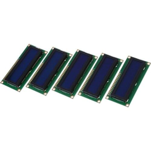5x 1602 16x2 Character LCD LCM Display Module HD44780 Controller Blue Backlight