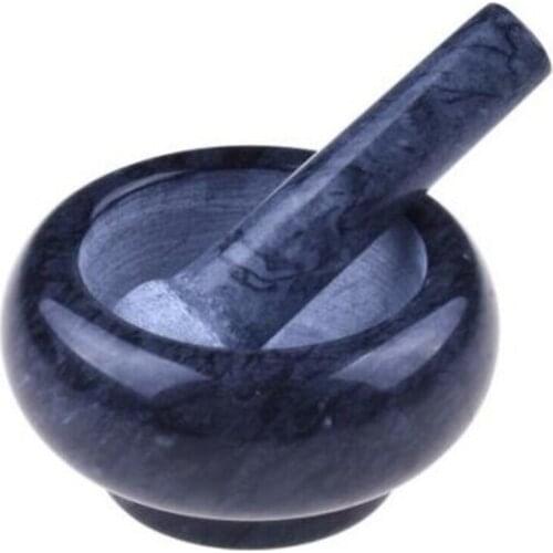Mortero Marble Mortar Black-Yellow Color Garlic and Spice Crushing Mortar Quality Marble