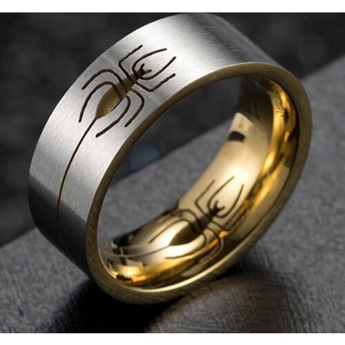 High Quality Spider Hollow Matte Finish Design Mens 2020 Personality Ring For Boys Women Boy Stainless Steel Men Cool Rings
