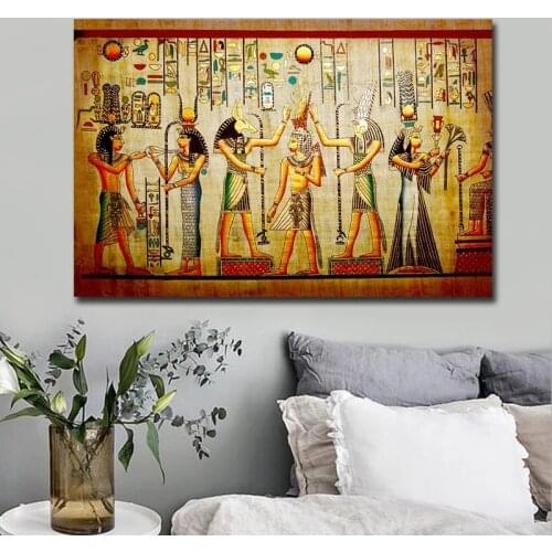 Retro Egypt Style Figure Canvas Painting Abstract Posters and Prints Cuadros Wall Art Pictures for Living Room Home Decoration