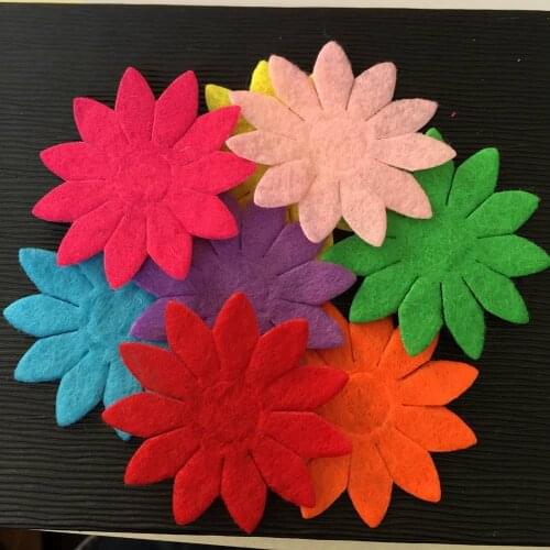NEW 150PCS Mix 40mm Padded Felt Spring Flower Appliques Crafts Wedding Making DIY A73A*3