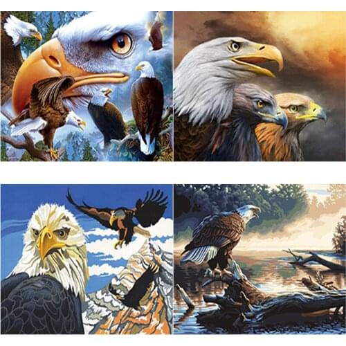 New 5D DIY Diamond Painting Eagle Diamond Embroidery Animal Rhinestones Full Square Round Drill Crafts Scenery Home Decor Gift