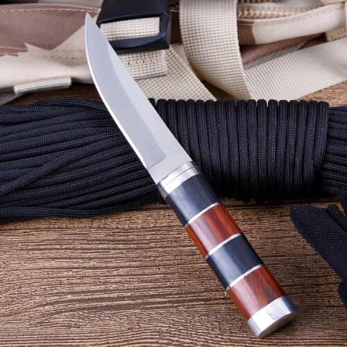 6.22'' Fixed Blade Hunting Knife With Sheath Camping Survival Tactical Knife 440C Blade Pocket Outdoor Straight Knives EDC Tools
