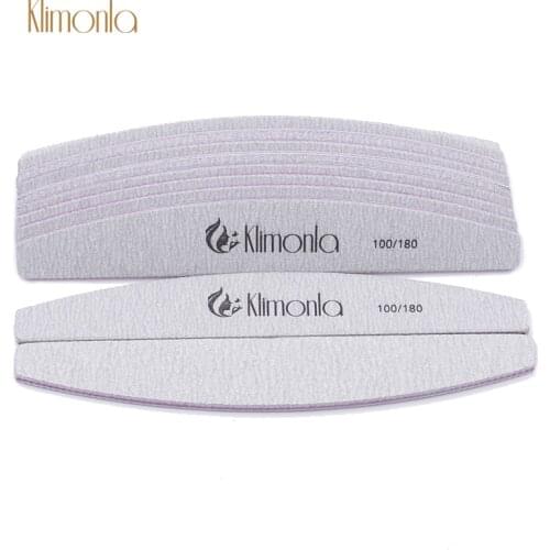 10Pcs/Lot Nail File 100/180 Grit Sanding Sandpaper Professional Grey Boat Manicure Gel Polish Beauty Tools Nails Accessories