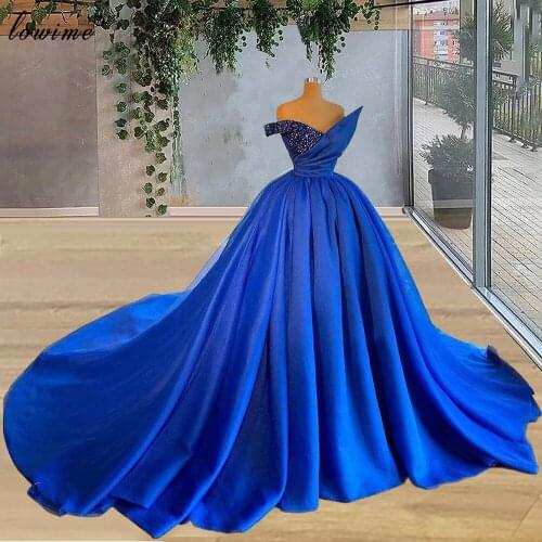 2 Designs Blue Celebrity Dresses A-Line Elegant Strapless Luxury Red Carpet Runaway Dresses For Wedding Party Vestidos Formales