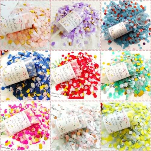 Push Pop Party Confetti Poppers for Wedding Happy Birthday Flower Mini Round Confetti Gender Reveal Party Decoration