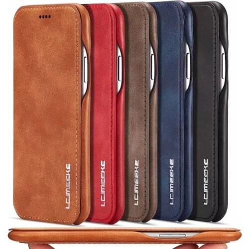 Luxury Thin Leather Case Flip Cover for iPhone 12 Mini 11 Pro XS Max XR 8 7 6s Plus SE 2020 Folio Stand Magnetic Coque Card Slot