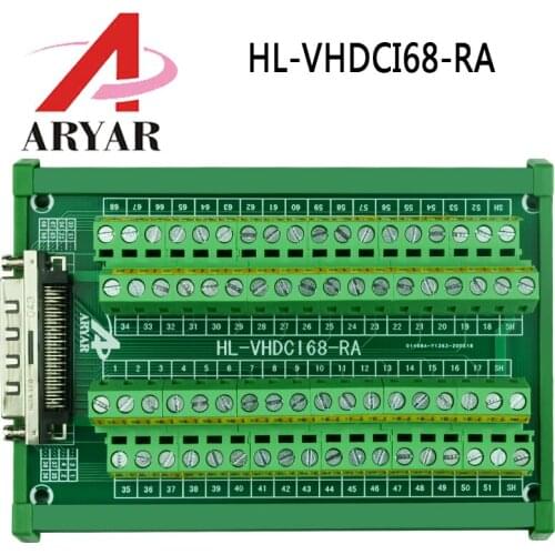 SCSI68 DIN Rail Mount 68-pin MDR Female Interface Module , SCSI68 Cable