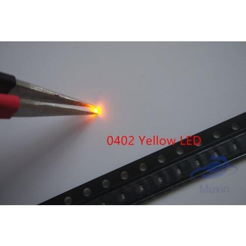 SMD LED Chip Yellow 0402 (1005) 500pcs Surface Mount 20mA SMT Beads Light Emitting Diode LED Lamp Electronics Components for PCB
