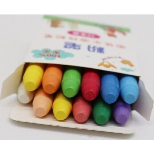 T3EE 4/6/12 Colors Non Toxic Water Soluble Chalk Drawing Painting Soild Chalks for Teacher Children Kids Stationery