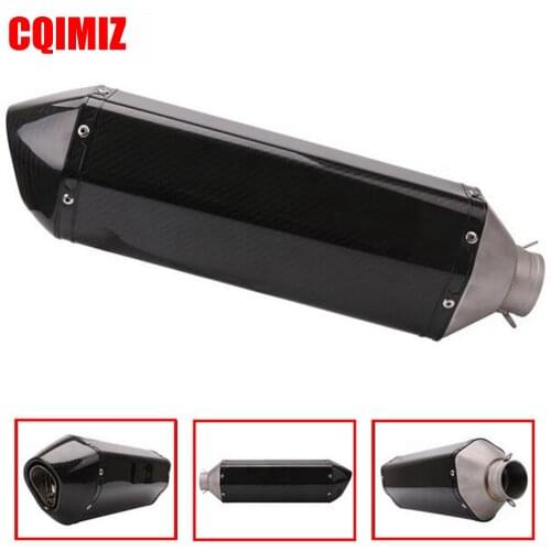 Universal 51mm Motorcycle Exhaust Muffler Pipe Real Carbon Fiber Motorbike Muffler Escape