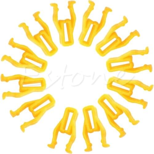 20Pcs Auto Car Yellow Plastic 8mm Hole Hood Prop Rod Support Clip Fastener