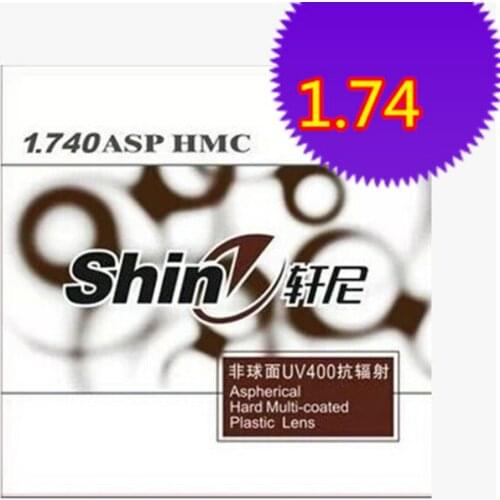 1.74 Index Ultra-thin Lenses Myopia Prescription Lenses Transparent Glasses Frame Lenses Oculos Suitbale for 300 degree or more