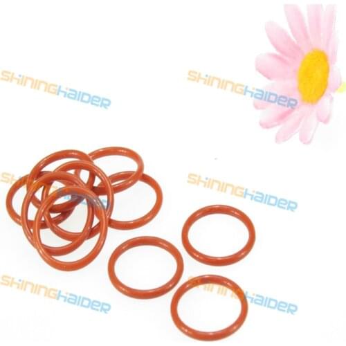 100PCS wire diameter 2mm outer diameter OD 36 37 38 39 40 41 42 43 44 45 46mm red color silicone O ring silicon O sealing ring