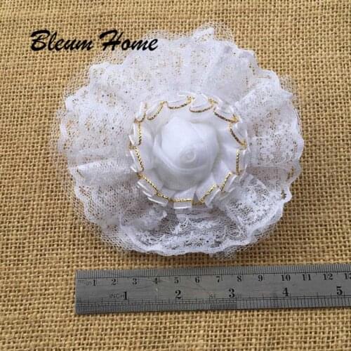 2pcs/lot Female student opening school gift Wholesale white lace flowers Child Kids Hair Holders Cute Rubber Hair Band Elastics