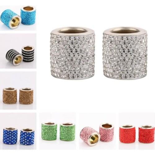 2pcs Vingtank Universal Diamond Bling Rhinestone Crystal Car Seat Headrest Collar Decor Charms Car Interior Accessories