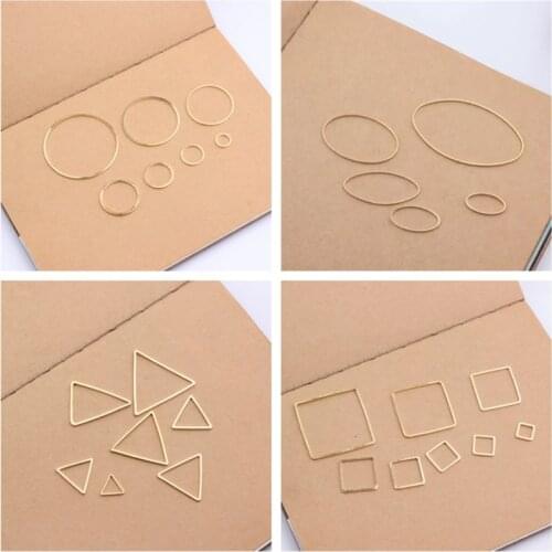 20pcs Gold White K Metal Pendant Charms Round Star Oval Heart Square Earrings Bracelet Making Accessories DIY Jewelry Findings