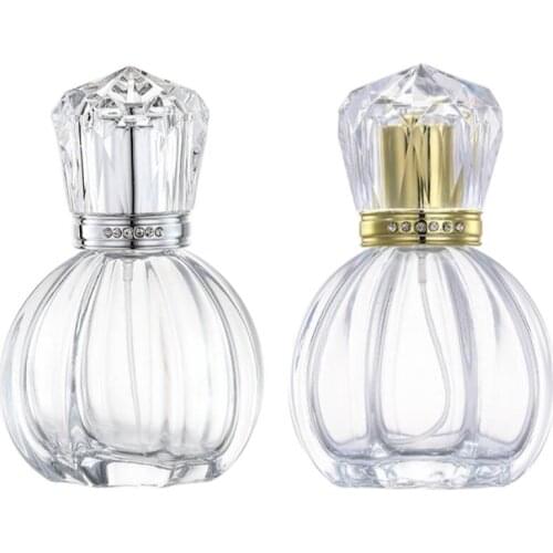50ml pumpkin glass bottle diamond shape lid mist sprayer perfume fragrance skin care cosmetic packing