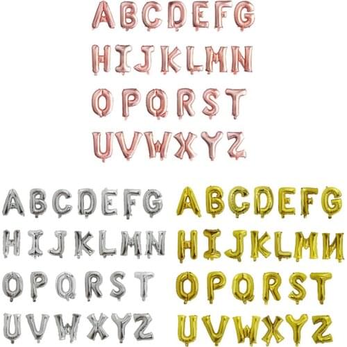 50pcs/lot Rose Gold silver Letter Balloon birthday party decoration Gold Wedding Alphabet Air Globos Anniversary Party supplies