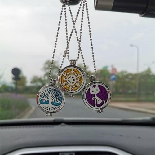 Car Pendant Hanging Interior Accessory Perfume Aromatherapy Diffuser Locket Pendant Necklace Car Air Freshener Dropshipping