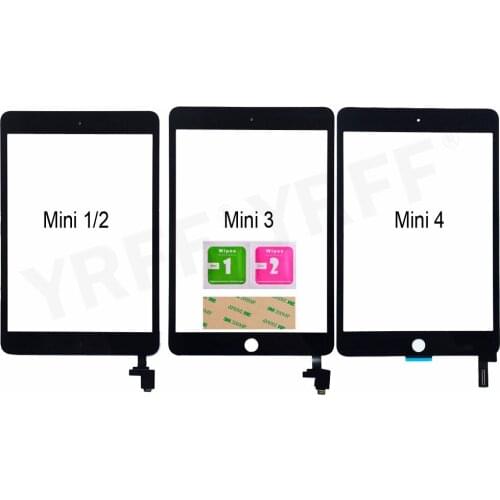 For iPad Mini 1 2 3 4 Touch Screen Digitizer Sensor mini 1/2 with IC Connector Tablet PC Parts Touch Panel Screen Part