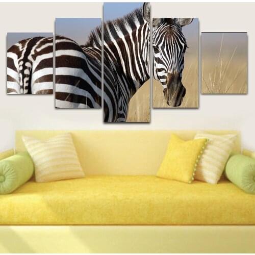 Home Decor Canvas 5 Pieces Paintings Animals Landscape Pictures Wall Art Printed Modular Poster Frame for Living Room Artwork