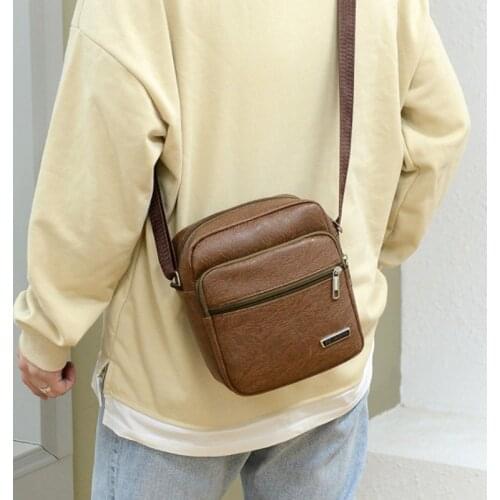 Luxury Brand Mens Shoulder Bag Vintage Messenger Bag Phone Bag Men Handbag Pu Leather Crossbody Bags For Men Flap Bag