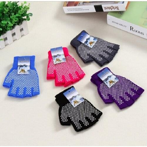 Cotton Half Finger Yoga Gloves Yoga Necessary Cotton Anti Slip Yoga Gloves Fingerless Gloves For Pilates