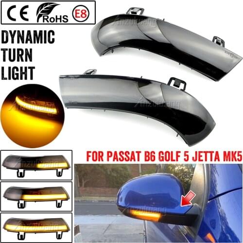Black Dynamic Blinker Turn Signal LED For VW GOLF 5 GTI Variant Jetta MK5 Passat B5.5 B6 Plus GT Sharan EOS SuperB Mirror light