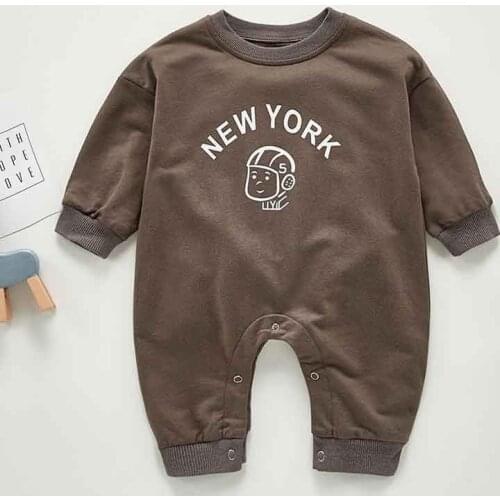 Newborn Clothing Autumn Spring Cartoon Letters Casual Korean Baby Rompers Infant Baby Jumpsuit Baby Boys Clothes