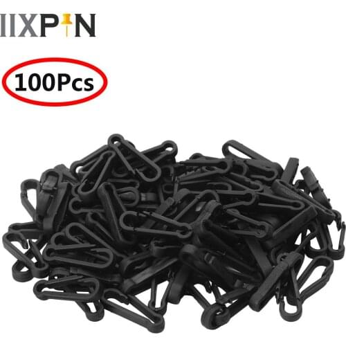 100Pcs Black White Plastic Snap Clip Hooks Mini Carabiner Backpack Paracord Strap Hooks Cord Lanyard Bag Parts DIY Accessories