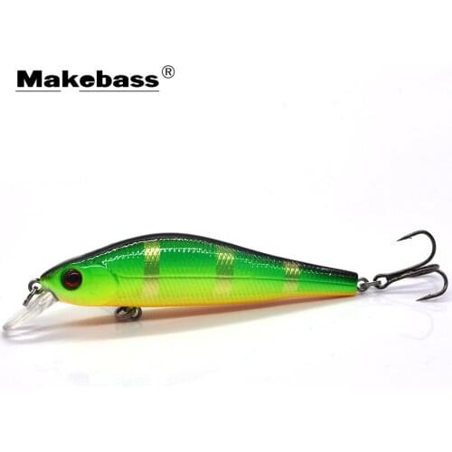 MAKEBASS Jerkbait Minnow Suspending Hard Baits 3in/0.3oz Artificial Fishing Lures Fishing Tackle Focus on Middle and Upper Layer