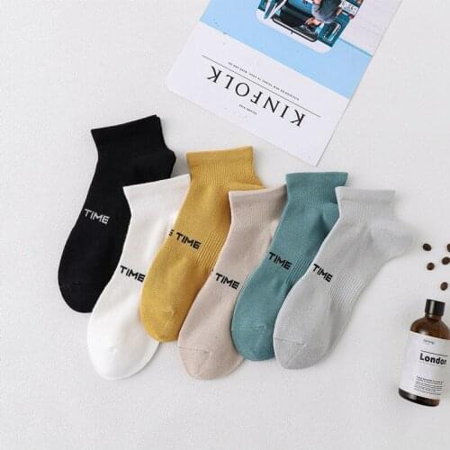 Men Socks Fashion New Spring Summer Ankle Socks Short Invisible Letters Cotton Socks Breathable Casual Men Cotton High Quality