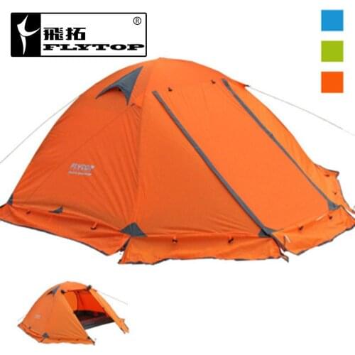 FLYTOP 2 Person 4 Season Camping Tent Outdoor Camping Tent 210T 210D Aluminium waterproof camping hiking Tent 2.7kg Ultralight