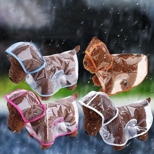 Pet Dog Transparent Rainwear Hooded Waterproof Jacket Clothes Dog Raincoats Teddy Small and Medium-sized Dogs Clothes Poncho