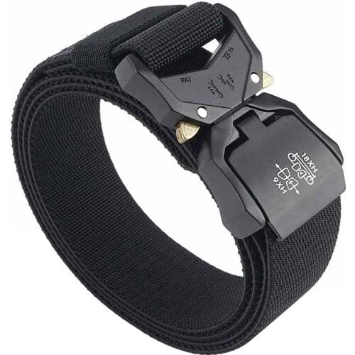 Elastic Jeans Belt For Men Aluminum Alloy Pluggable Buckle Training Tactical Belts Comfortable High Quality casual Male Belt