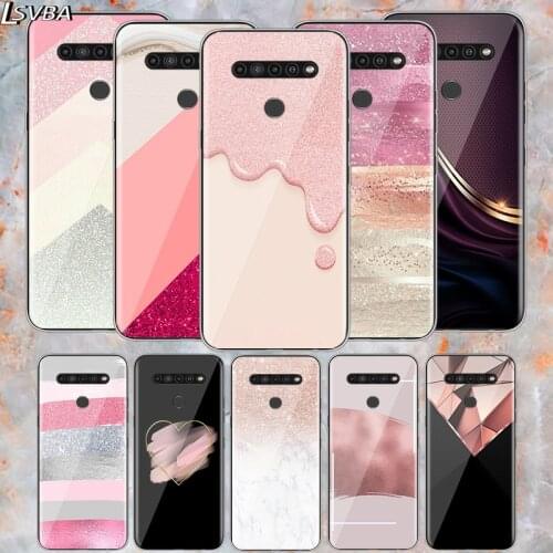 Rose Gold Pink Glitter For LG V60 V50S V50 G8X G8S G8 G7 ThinQ 5G K61 K51S K41S K30 K20 Q60 Q9 Soft Phone Case