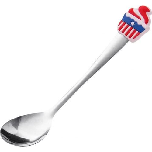 Soup Spoons Cute Cartoon Head Stainless Steel Daily Dining Spoon For Kid Children Tableware Dessert Cake Ice Cream Grip Birthday