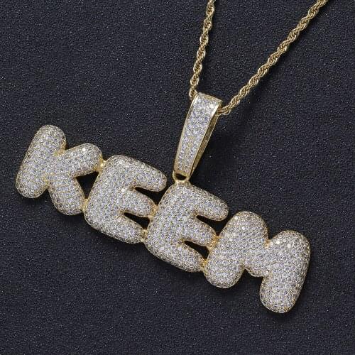 Hip Hop Bling Bling Pendants Mens Mirco Pave Prong Setting Zircon Necklace Jewelry CP02